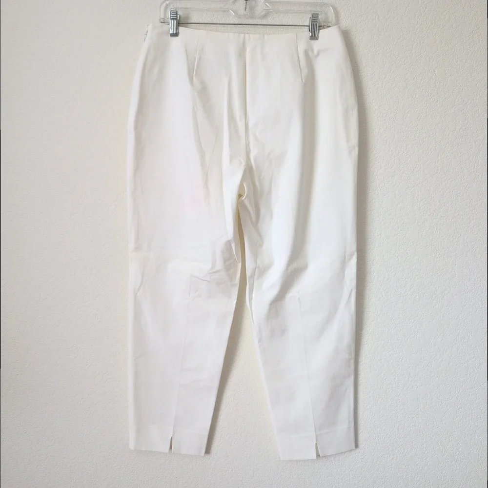 Piazza Sempione Audrey White Cropped Dress Pants Made‎ in Italy 31